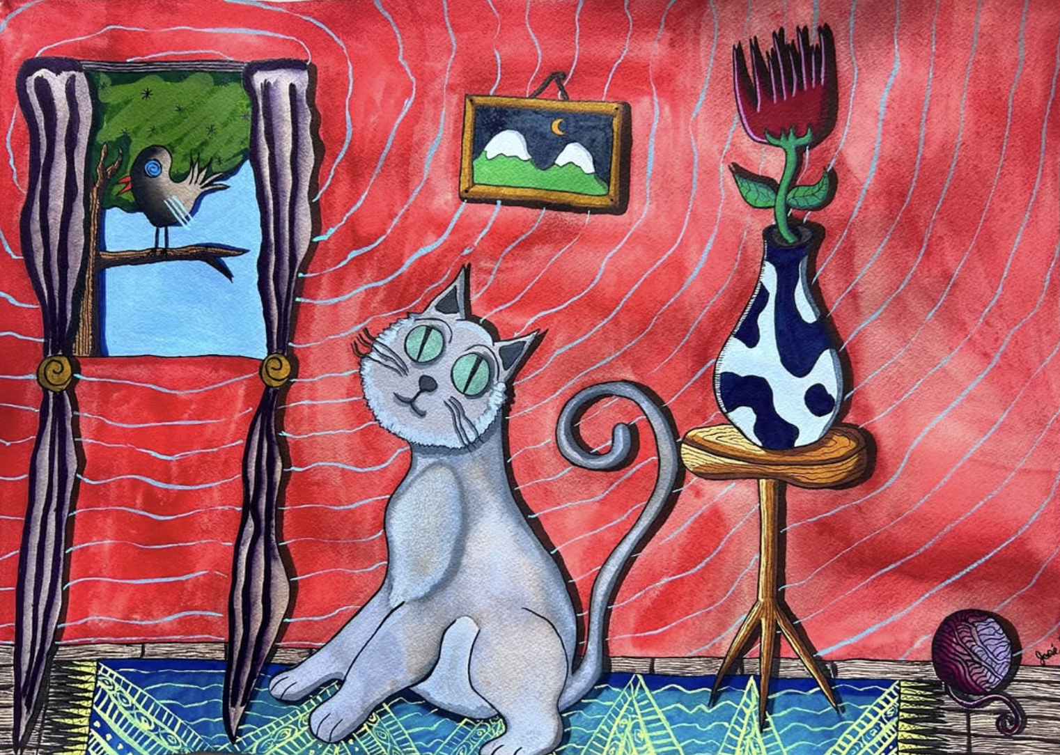 Serenade, 2024 - 48x34cm - Watercolour & Ink on cotton paper