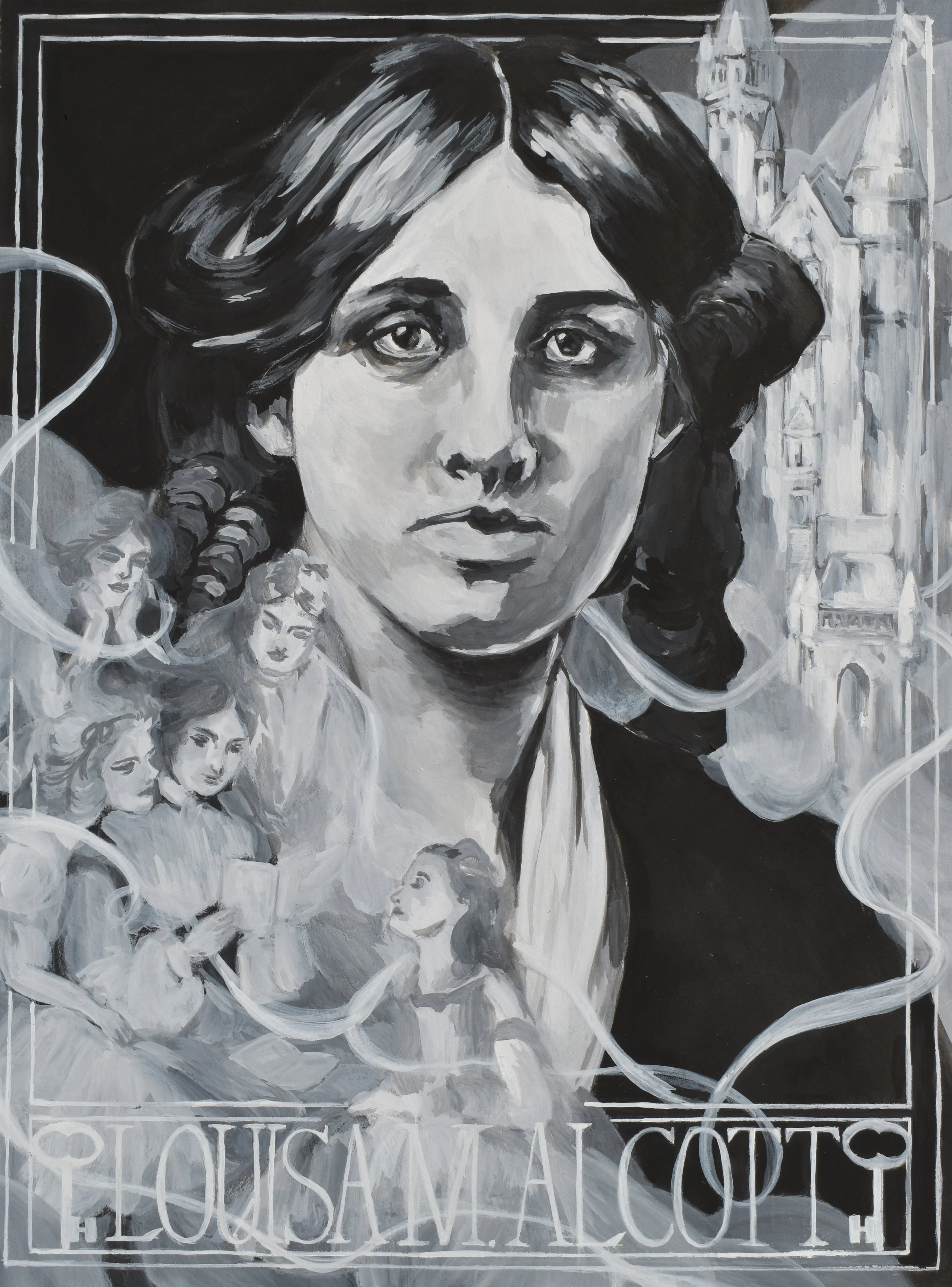 Louisa May Alcott Portrait Illustration