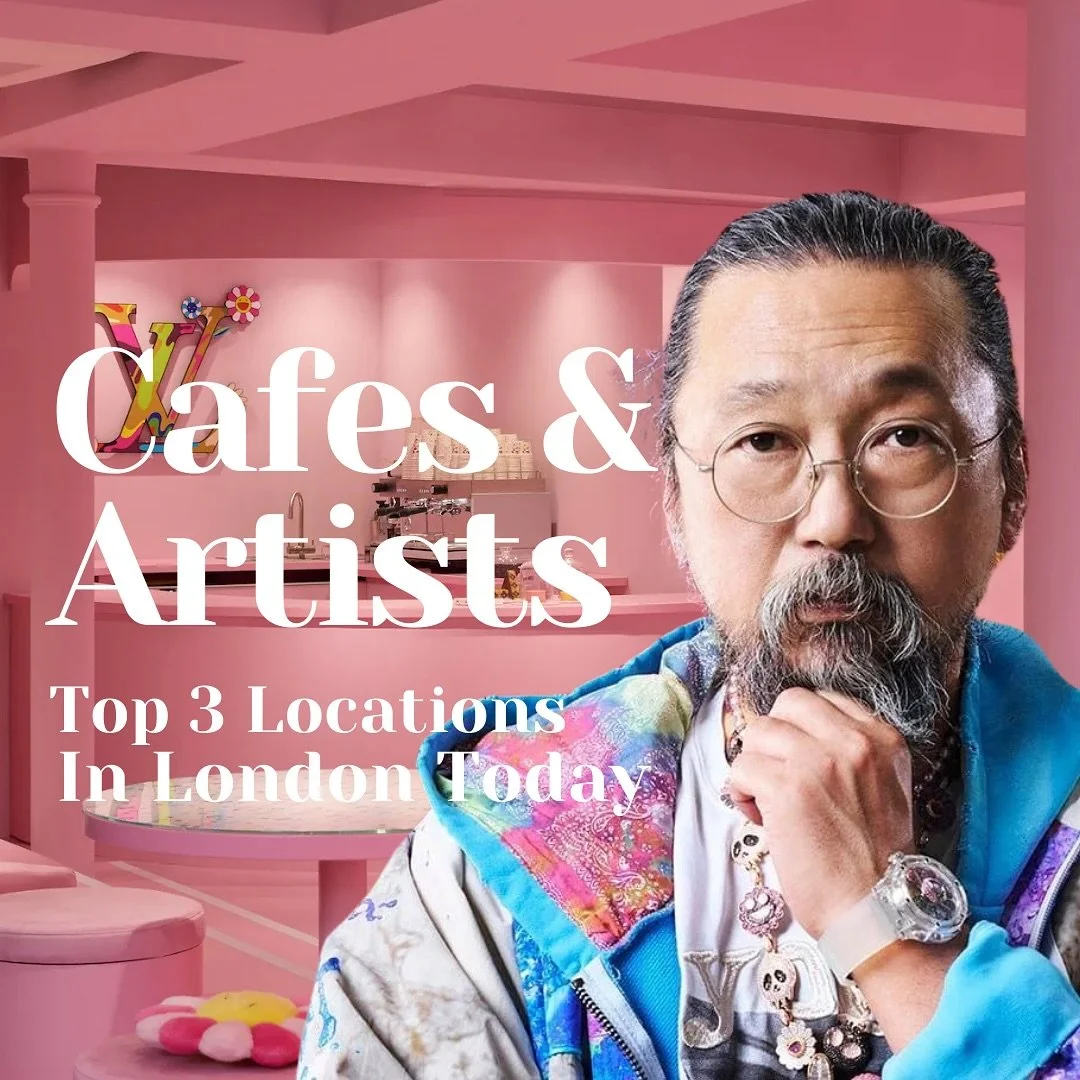 Cafes &amp; Artists: Top 3 Locations in London Today 
Swipe to discover them 👉🏼

💙 Which one do you like best? 

#abcollab #creativecollaboration #artcollaboration #takashimurakami #sketchlondon #louisvuitton #londonpopup #londoncafes #artincafes 