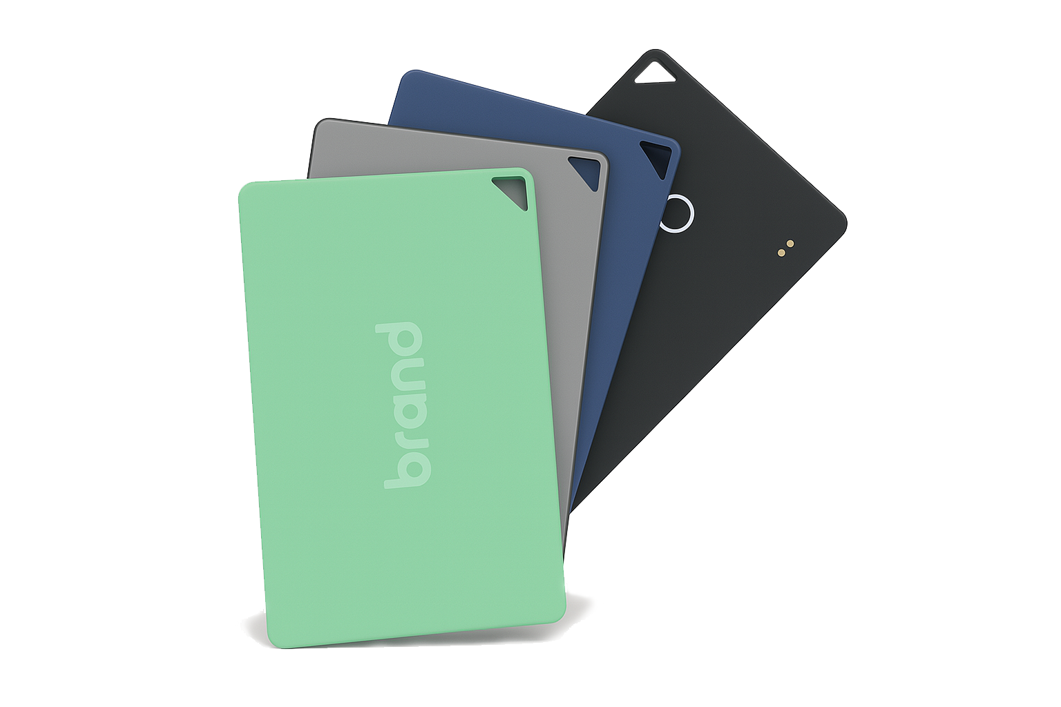 Collection of four different color Bitcoins in multiple colors, including green, grey, blue, and black.