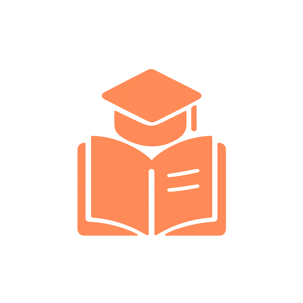 Icon of a person with a graduation cap reading a book.