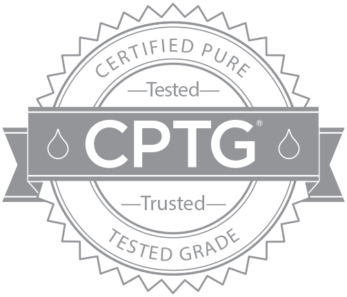 Simbolul CPTG® (Certified Pure Tested Grade) garantează că uleiurile esențiale recomadate sunt 100% pure, sigure și testate riguros în laborator pentru puritate și compoziție terapeutică constantă, fără aditivi sintetici.