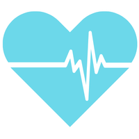 Iconiță cu o inimă și linie EKG reprezentând analiza ritmului cardiac și a variabilității HRV.
