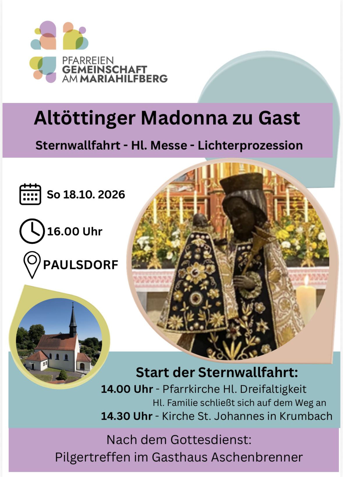 Sternwallfahrt mit Empfang der schwarzen Madonna von Altötting