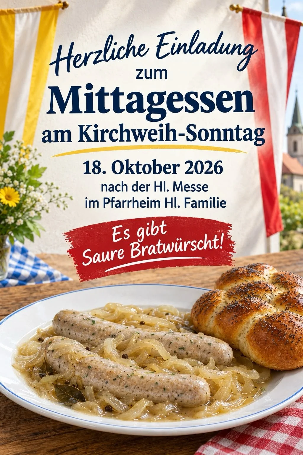 Mittagessen am Kirchweihsonntag in Hl. Familie