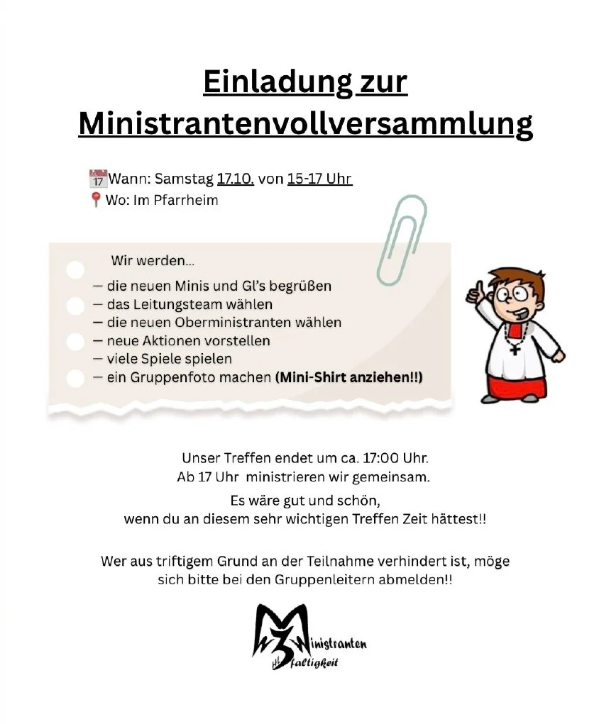 Vollversammlung Minis Dreifaltigkeit