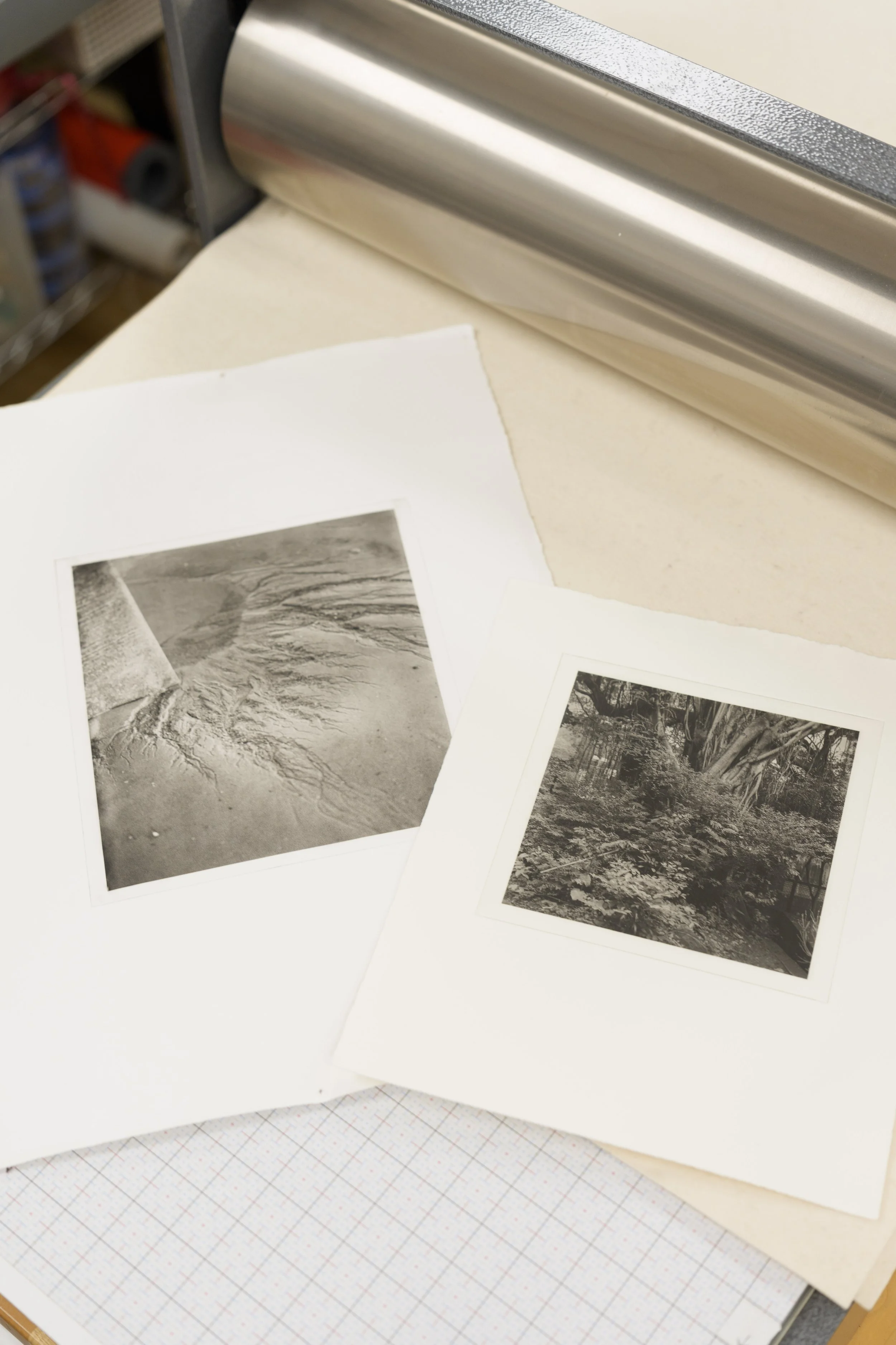 Two Black and white photogravure print.