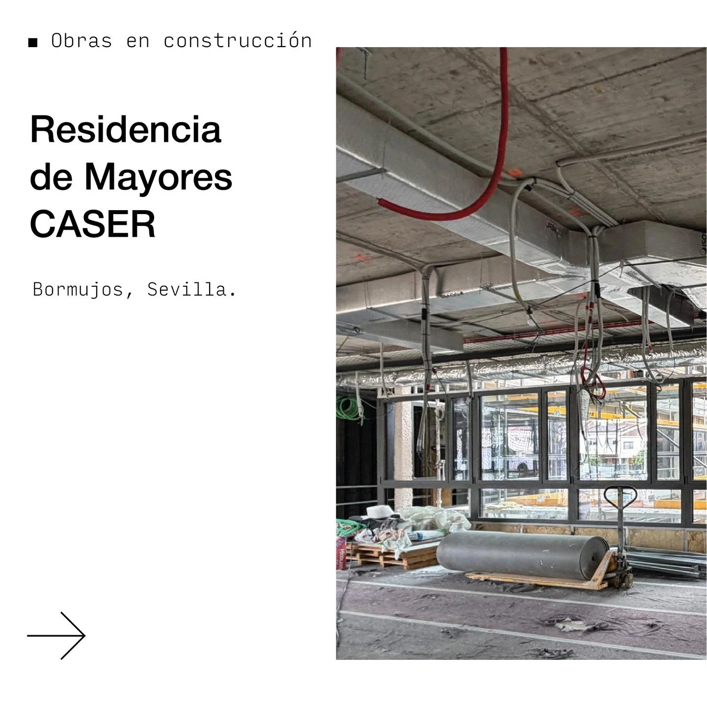 Avanza la obra RESIDENCIA DE MAYORES CASER Bormujos, Sevilla. 
Asociados @estudioalvarezsala

150 plazas en un edificio con distintos m&oacute;dulos agrupados en sobre un patio interior corrido en que se resuelven todas las circulaciones y los espaci