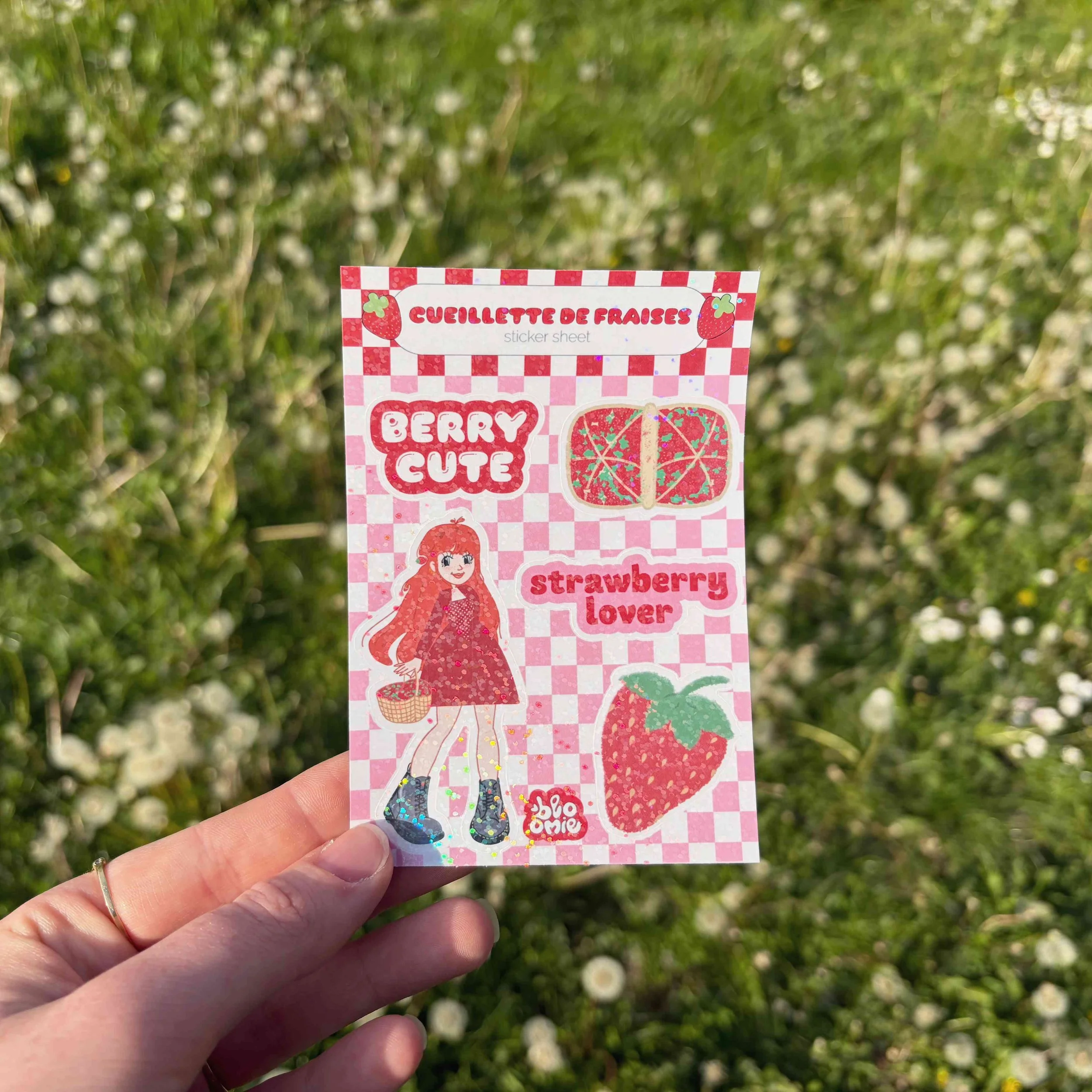 Sticker sheet cueillette de fraises
