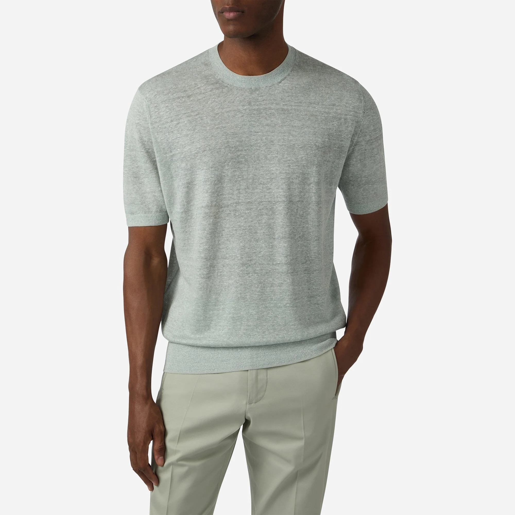 Silky Linen Short Sleeves T-Shirt - Brett Johnson