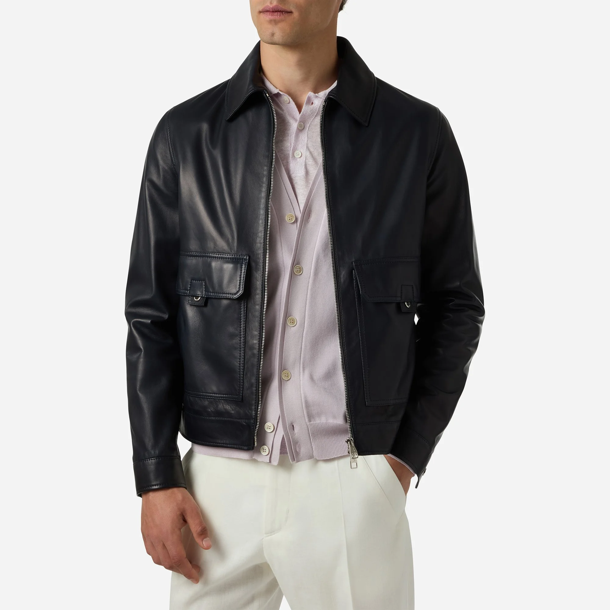 Leather Aviator Blouson - Brett Johnson