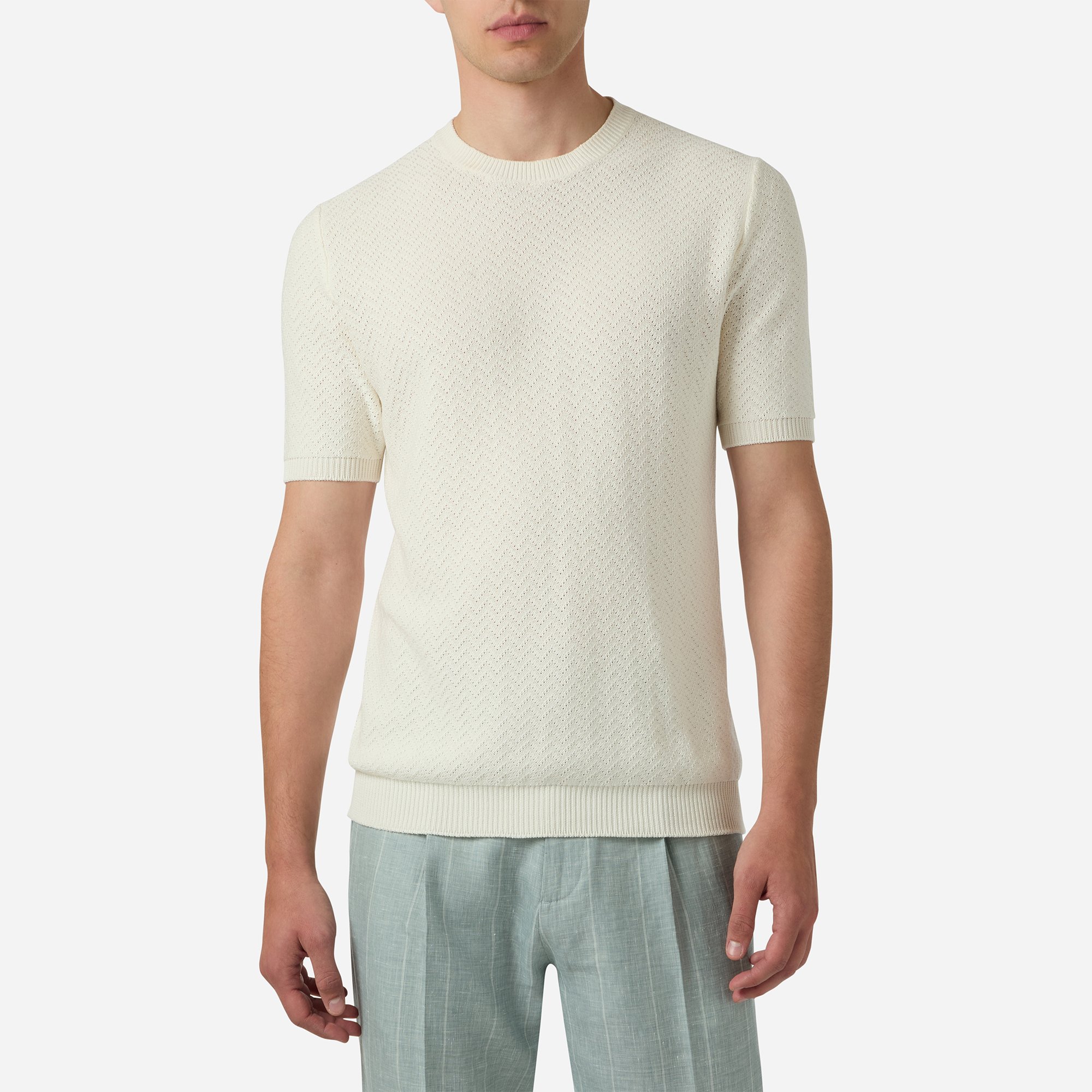 Cotton Silk Herringbone T-Shirt - Brett Johnson