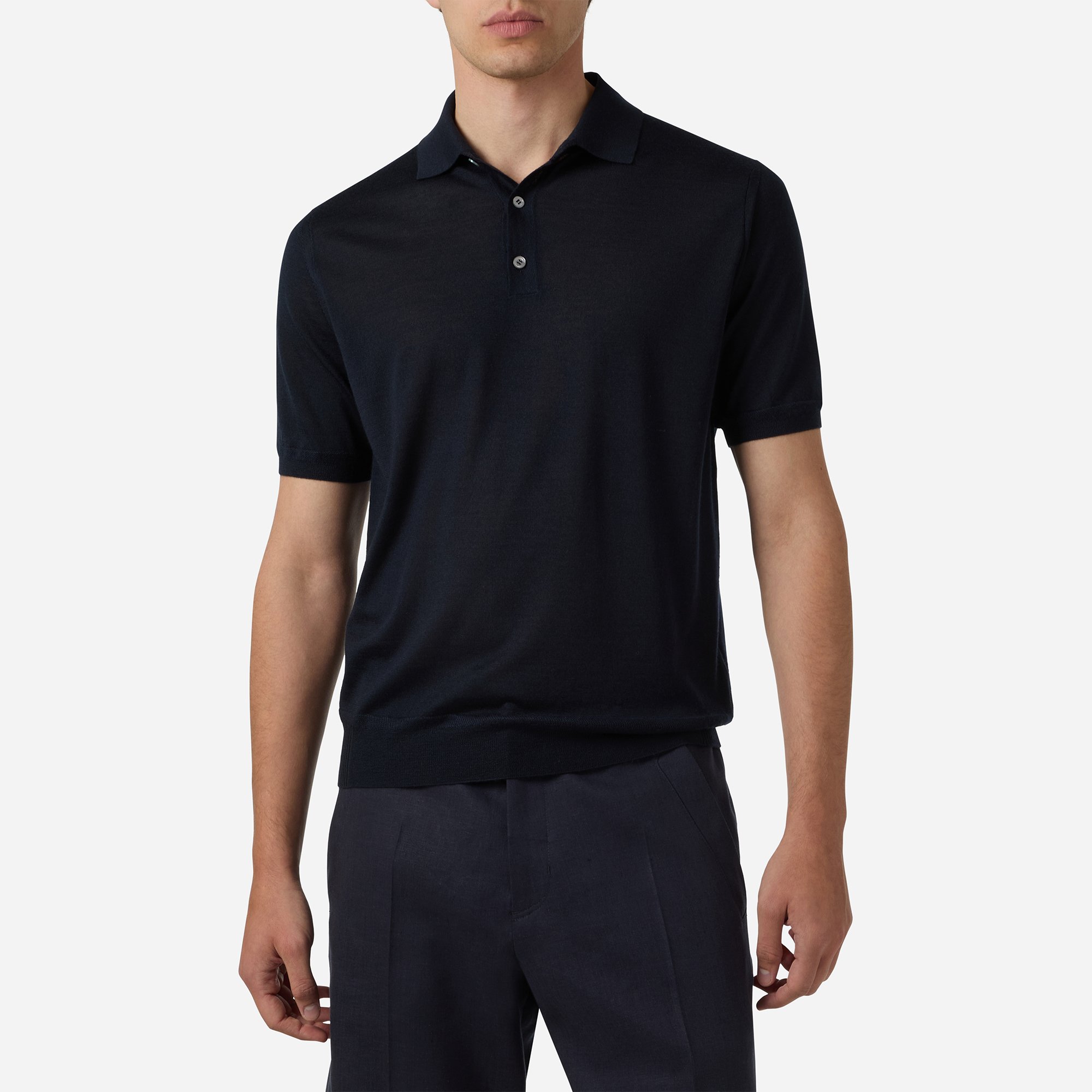 Cashmere and Silk Short Sleeves Polo - Brett Johnson