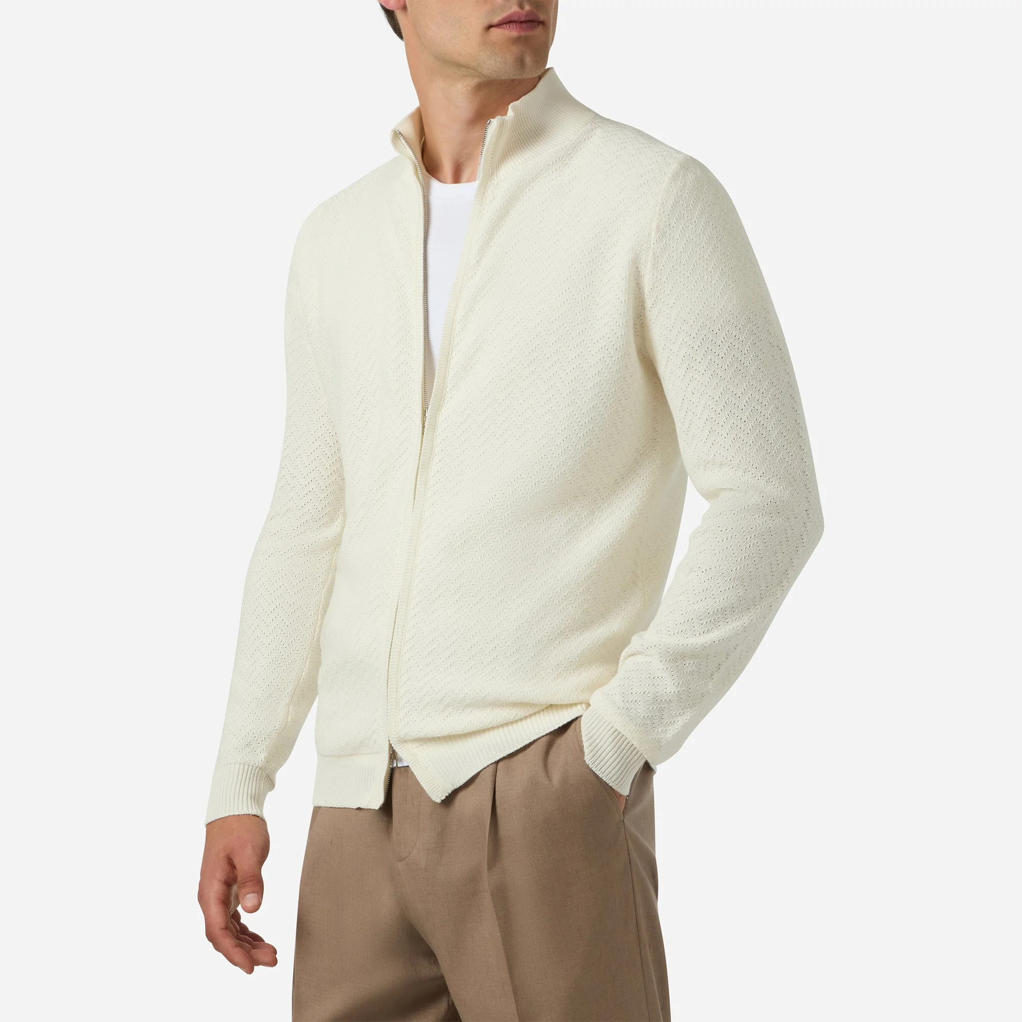 Cotton Silk Herringbone Full Zip - Brett Johnson