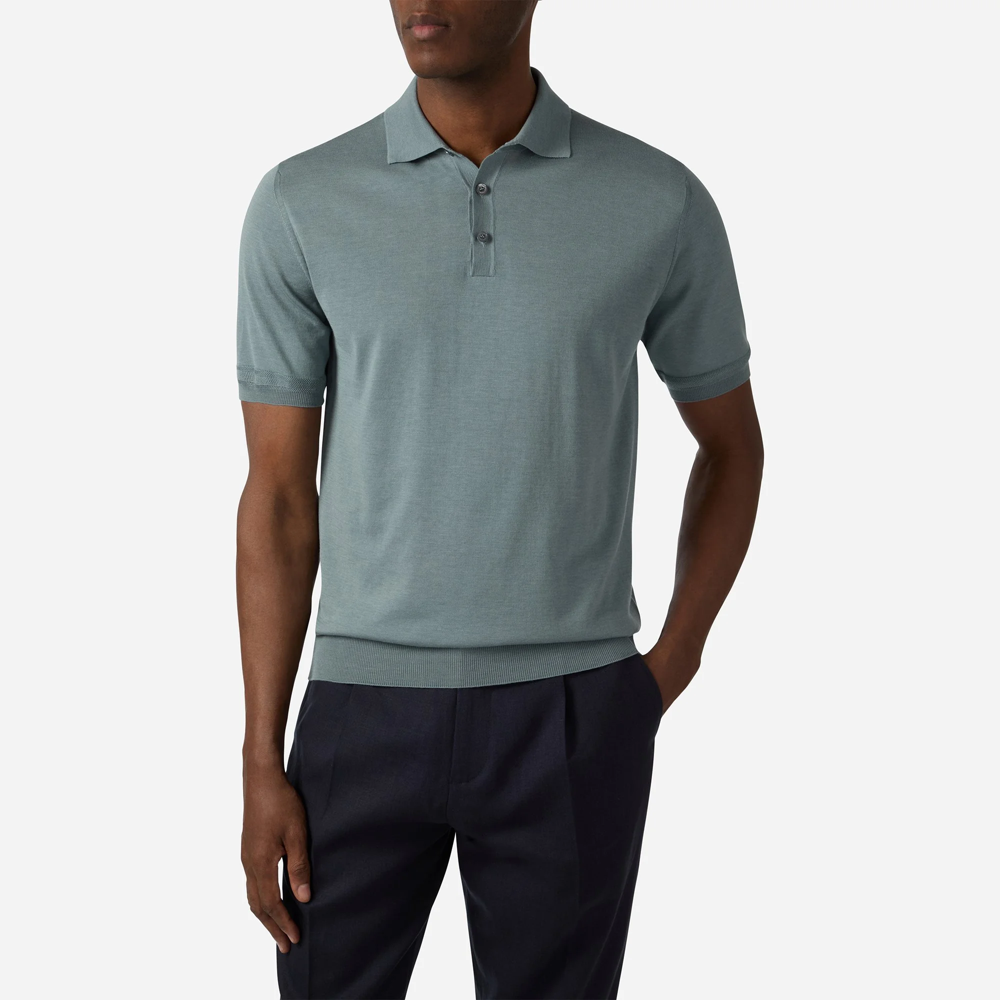 Cotton Silk Short Sleeves Polo - Brett Johnson