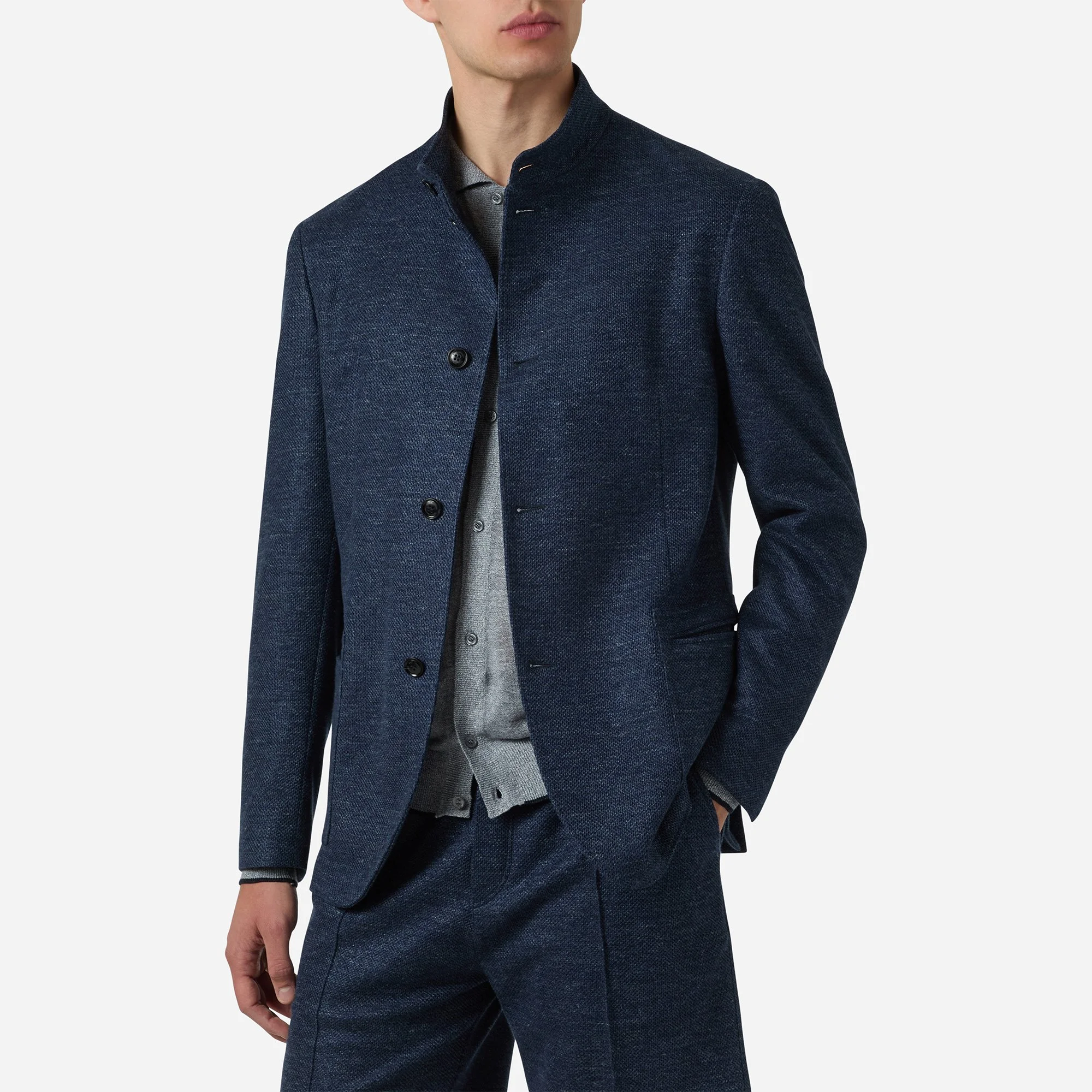 Jersey Mock Collar Blazer - Brett Johnson