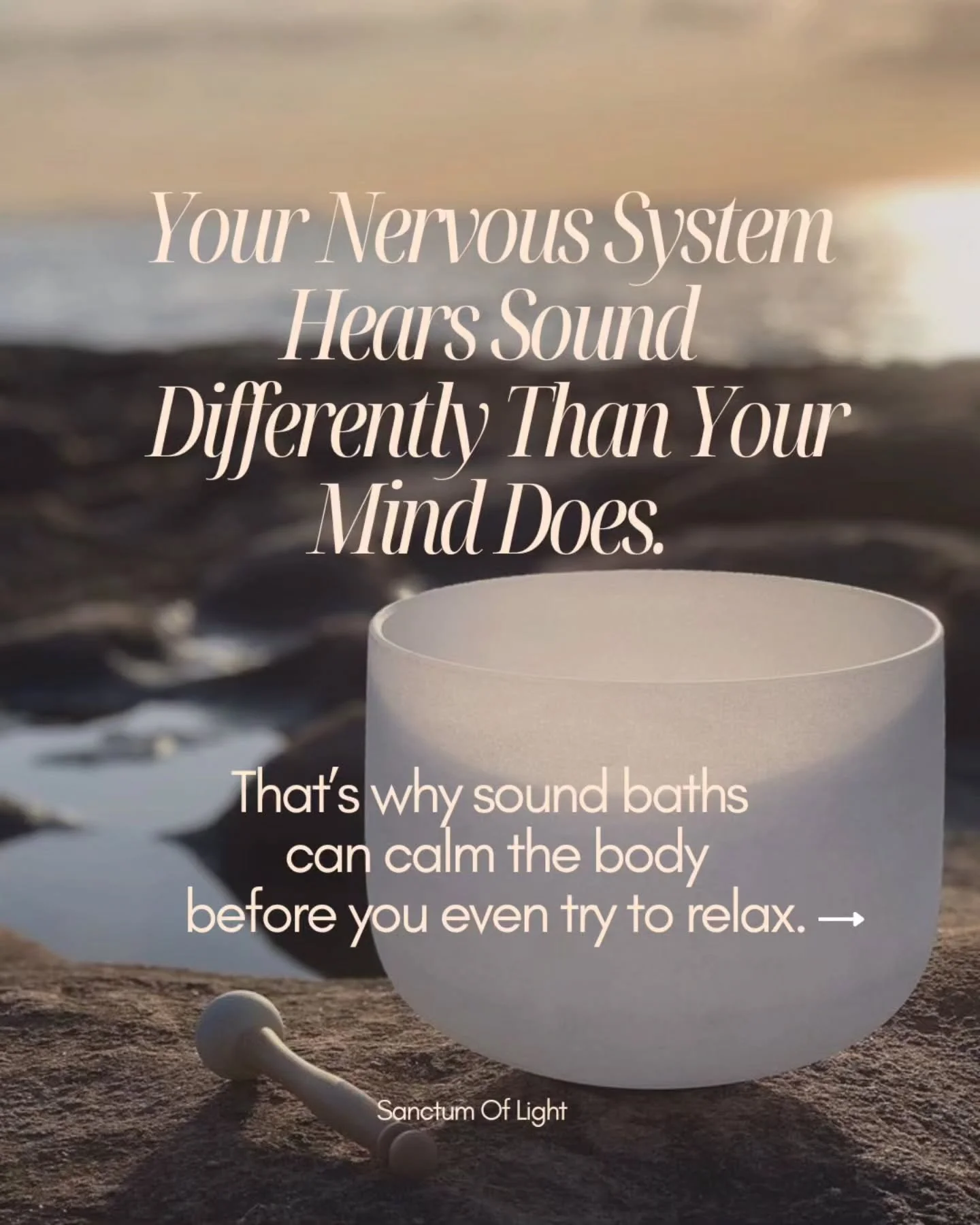 Most people think a sound bat is just woo-woo relaxation.

But what&rsquo;s actually happening is a shift within your nervous system.

Sound travels as vibration, and your body responds to vibration long before your mind tries to understand it. Resea