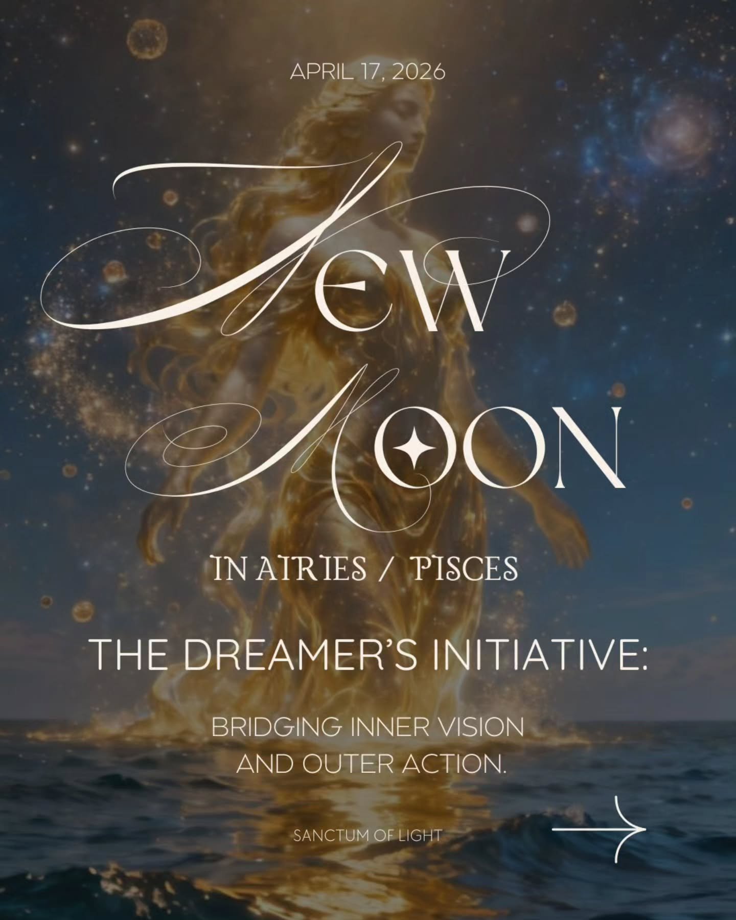🌑The bridge between who you were and who you are becoming is built in the silence.

This April 17th New Moon is a beautiful and powerful energy.
While the world feels like it&rsquo;s rushing forward (Aries/Spring), the stars are calling us to deeply