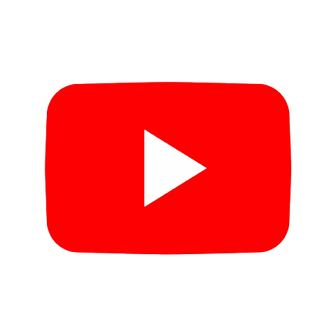 YouTube logo with a red play button in the center.