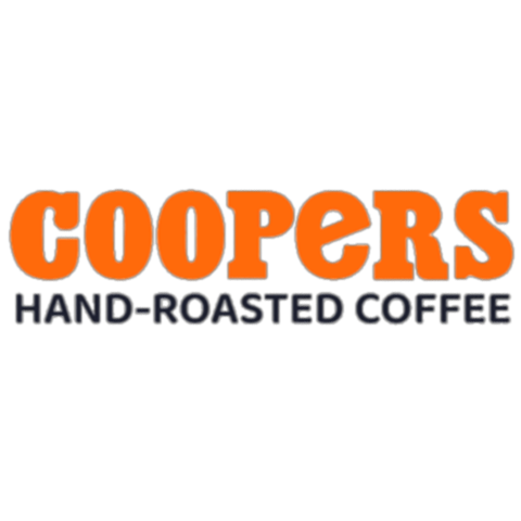 Coopers Hand-Roasted Coffee logo with bold orange and black text