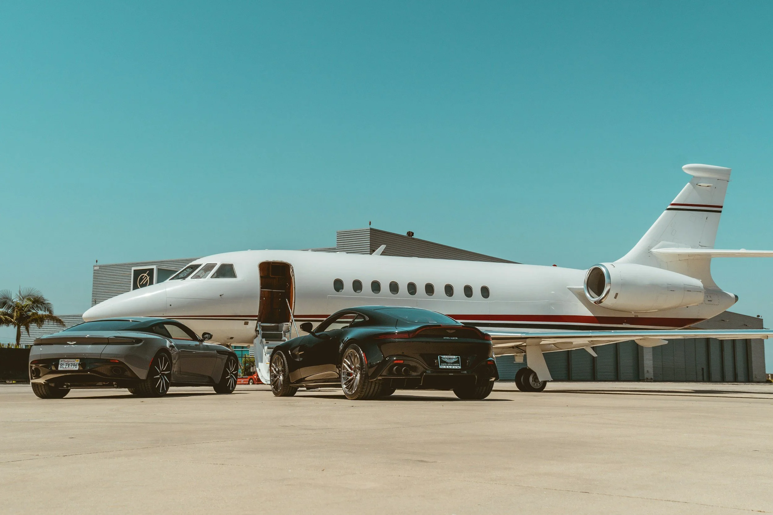 Passenger boarding a private jet booked last minute from Paris