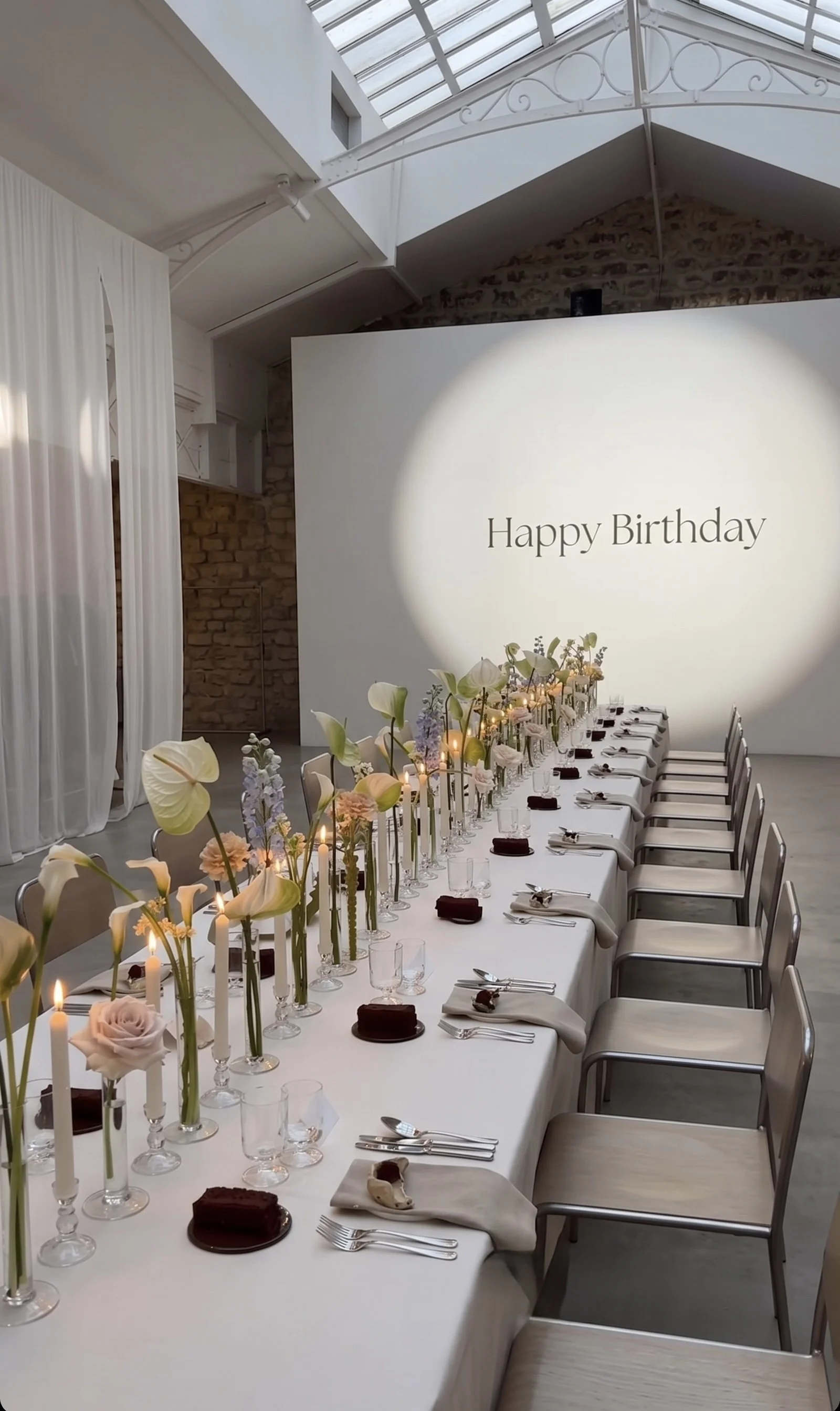 Luxury birthday party decoration and styling setup in Paris