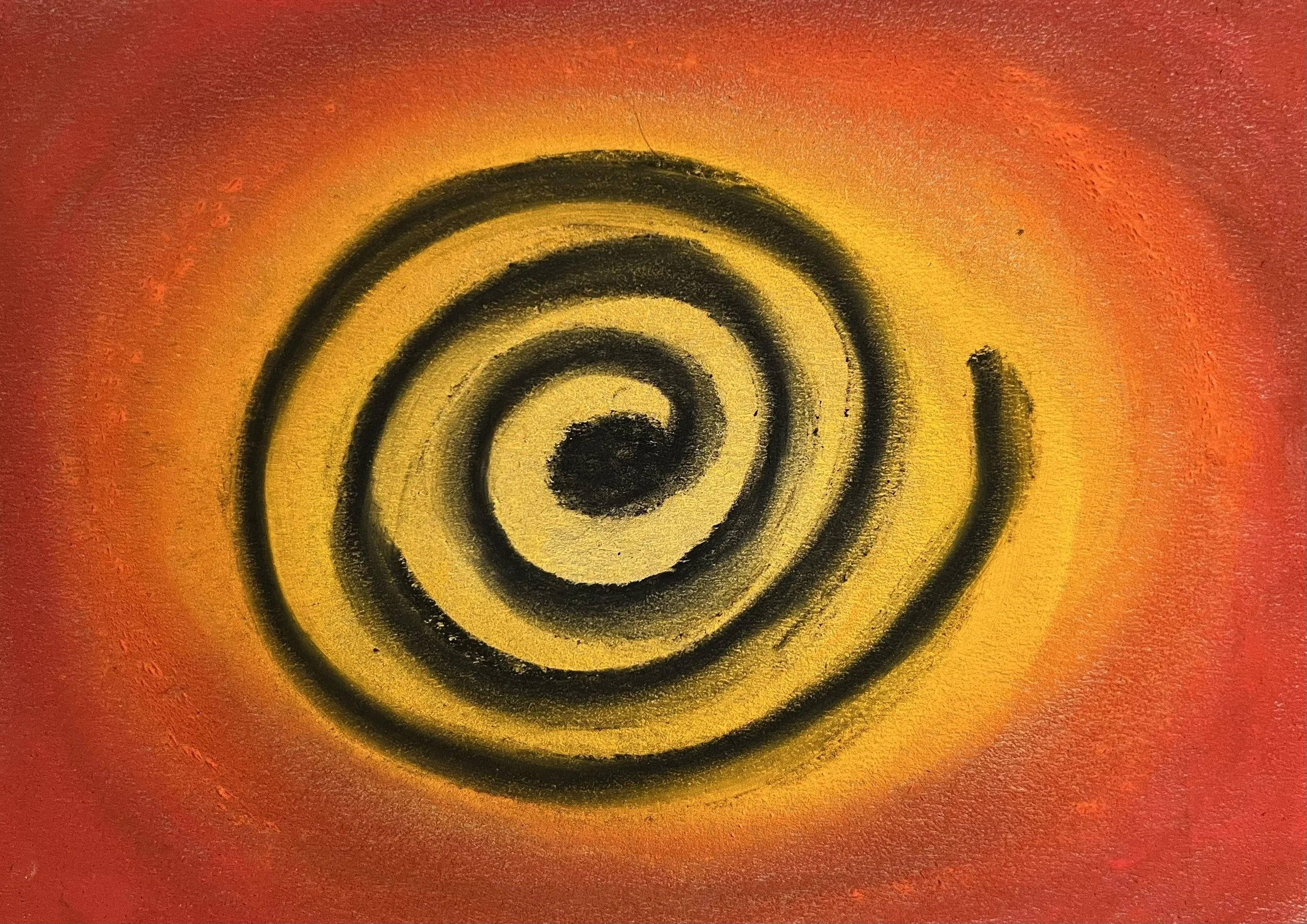 Ein originales Kunstwerk von Christiane Kritzer, das eine in Pastell gemalte Spirale zeigt.