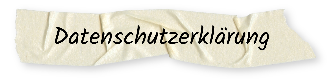 Weißes Klebeband mit handschriftlicher Aufschrift "Datenschutzerklärung"