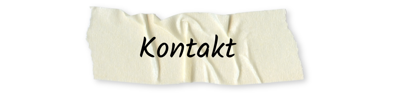 Weißes Klebeband mit handschriftlicher Aufschrift "Kontakt"