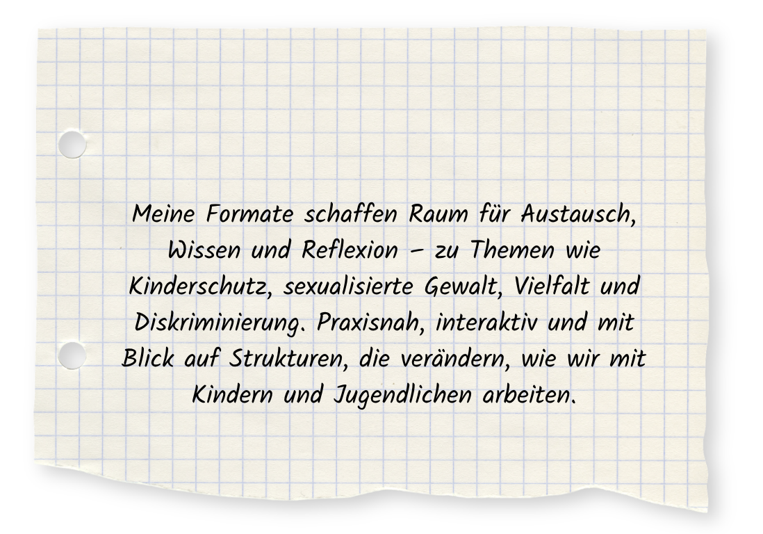 Notizpapier mit handgeschriebener Text in deutscher Sprache, auf kariertem Hintergrund.