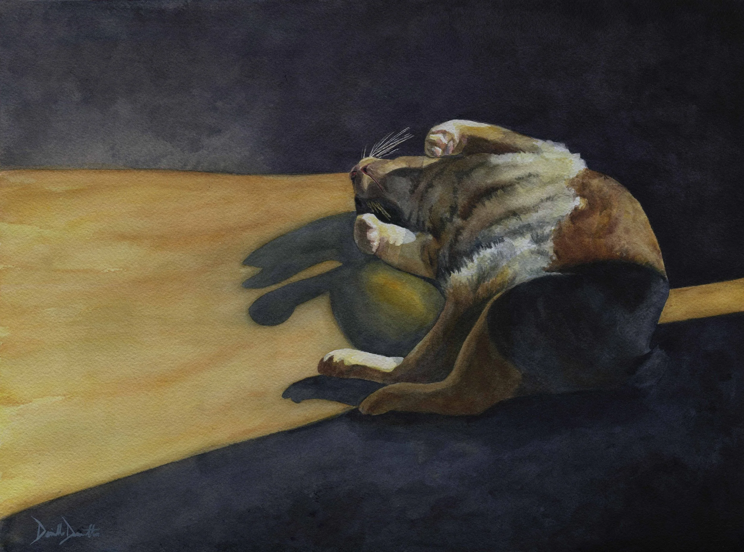 "Beam Me Up" - Watercolor on paper - "Let the Light In" Exhibition at Harpswell Collective