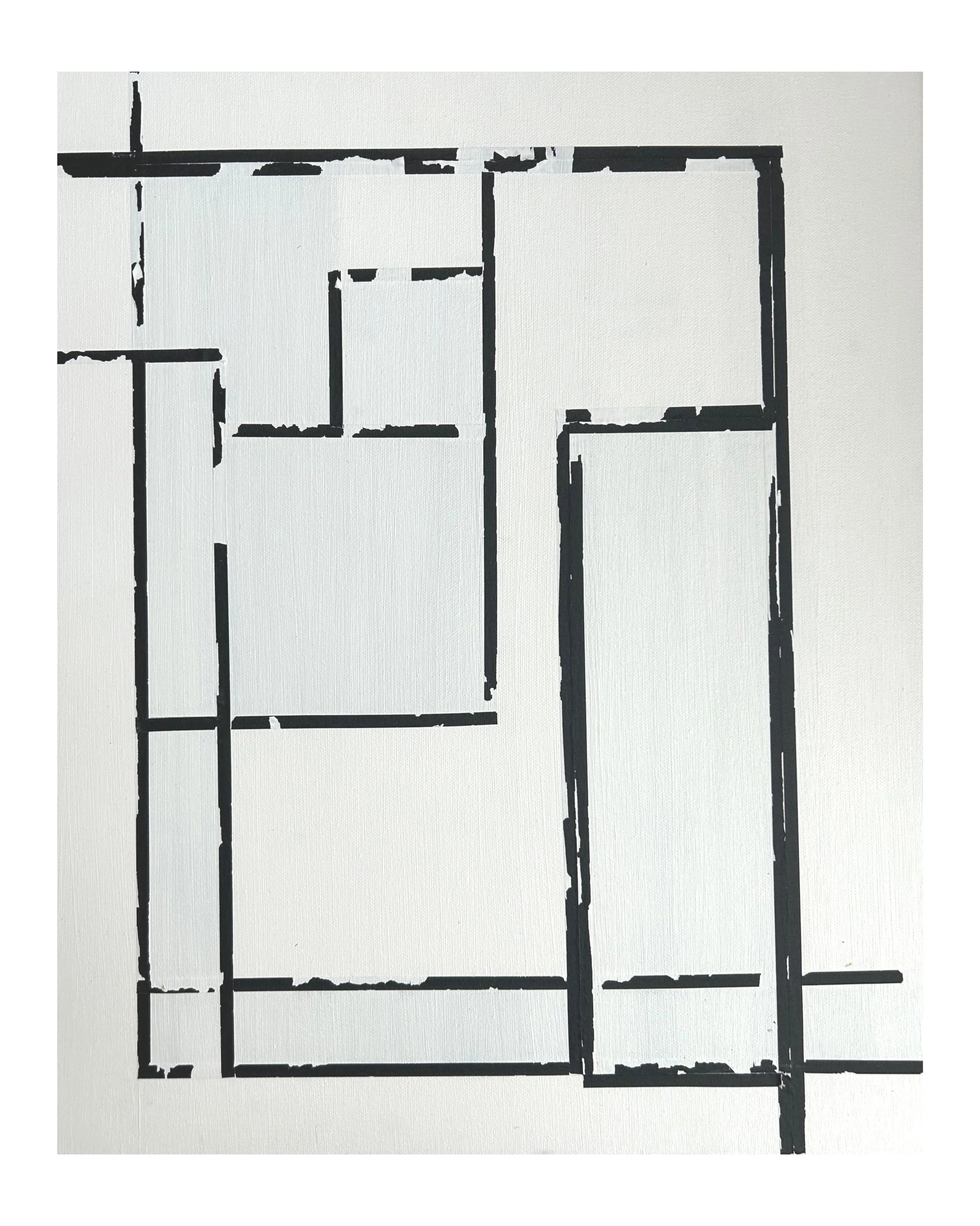Ink+Absense, Tape and Acrylic, 
50x60cm