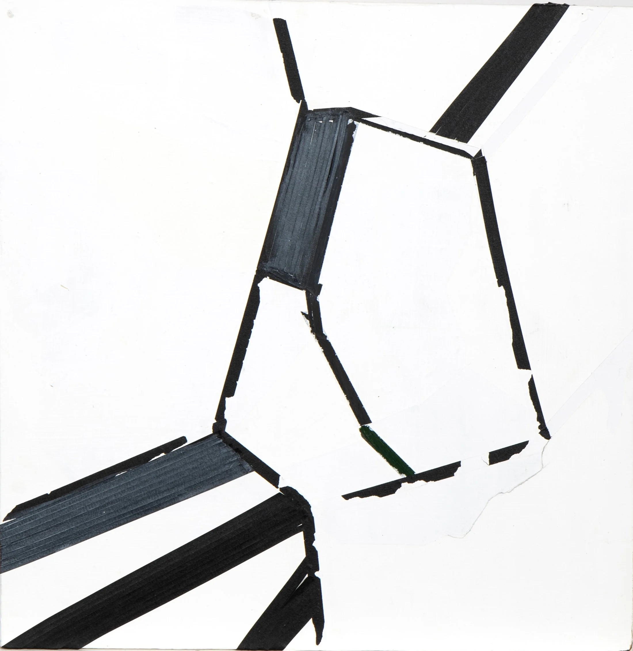 T1, Tape + Acrylic, Box Frame, 12x12" 