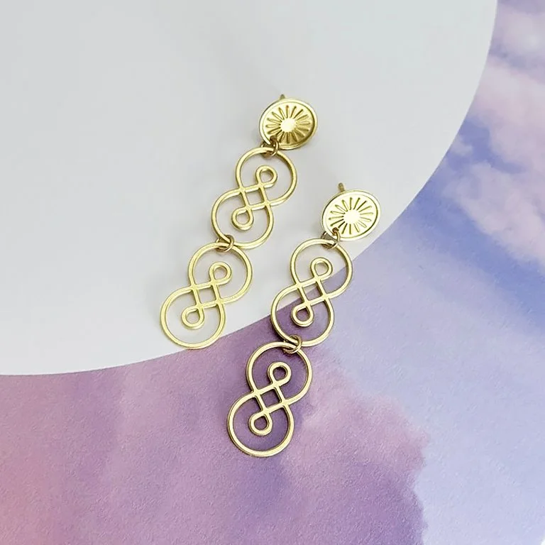 Oorringen Winged / dubbele Infinity