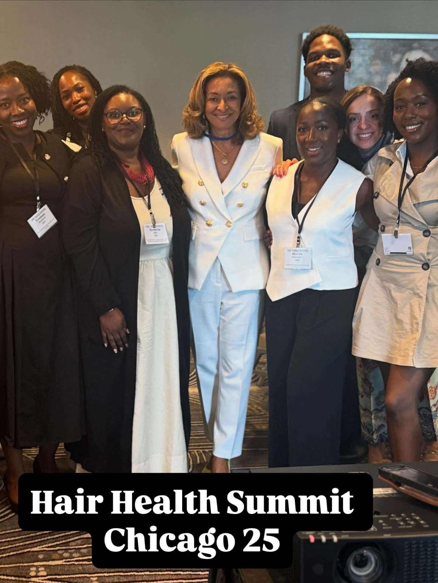 First @hairhealthsummit in Chicago and was fantastic. Enjoyed meeting my hair idols . I loved hanging out with the UK dermatology tribe &hearts;️