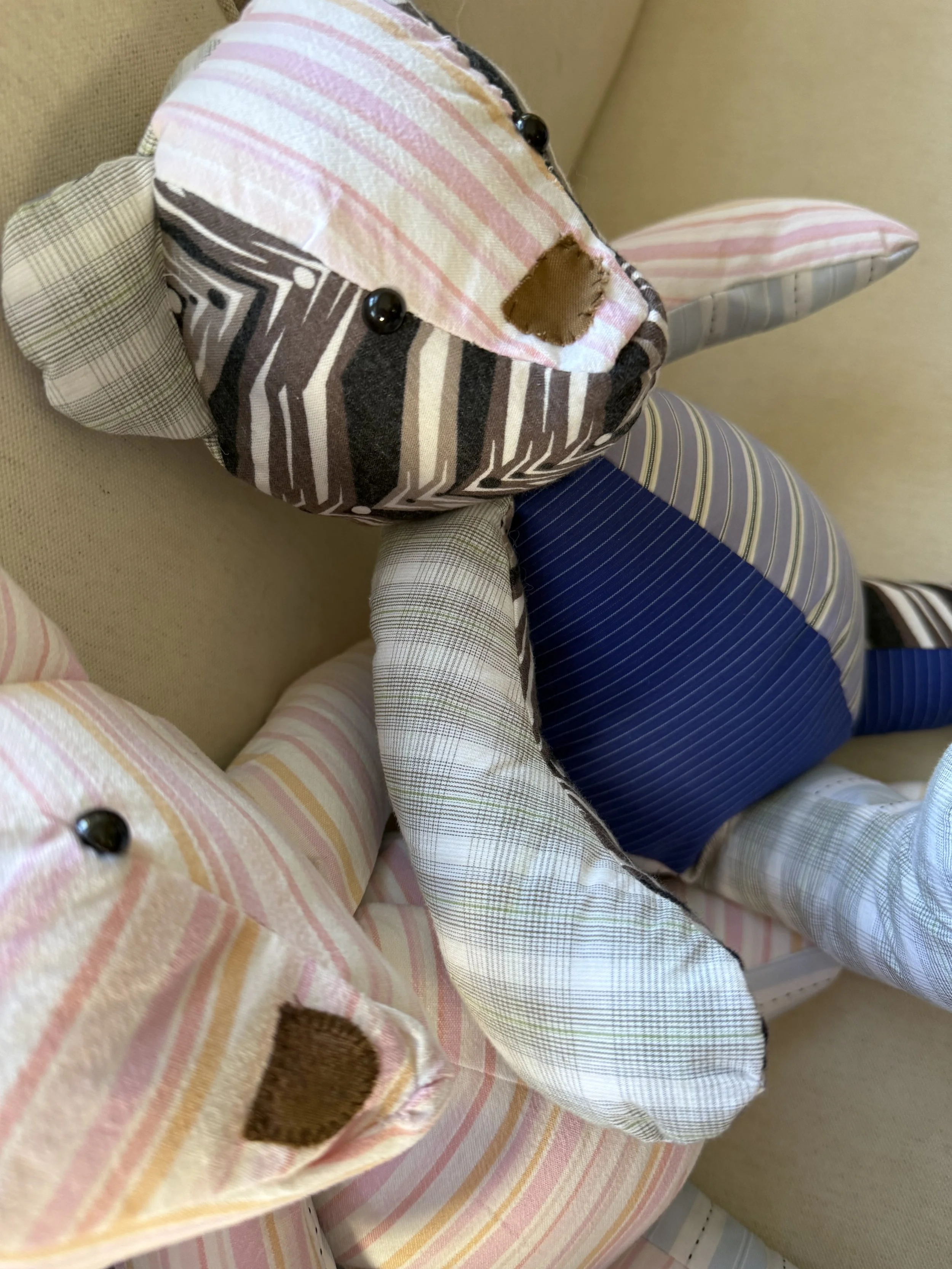 Local CT quilter Barb Patrick Design creates handmade memory teddy bears from fabric