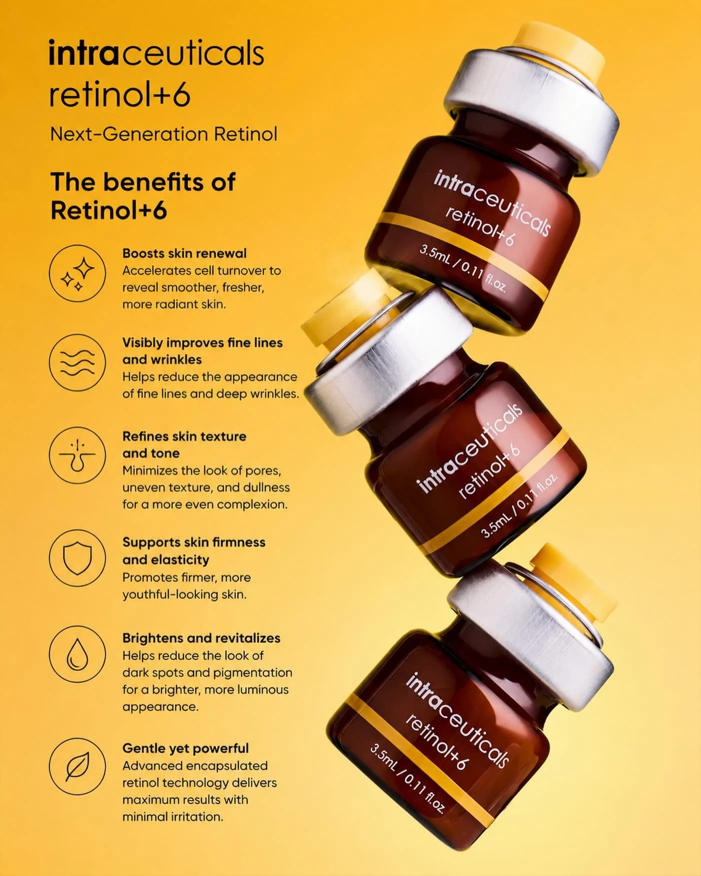 Retinol+6 by Intraceuticals helps visibly smooth fine lines, refine texture, and brighten the skin!
all with advanced retinol technology designed to be powerful yet gentle. 💛

#newportbeach #oc #orangecounty #skincare #intraceuticalsoxygenfacial