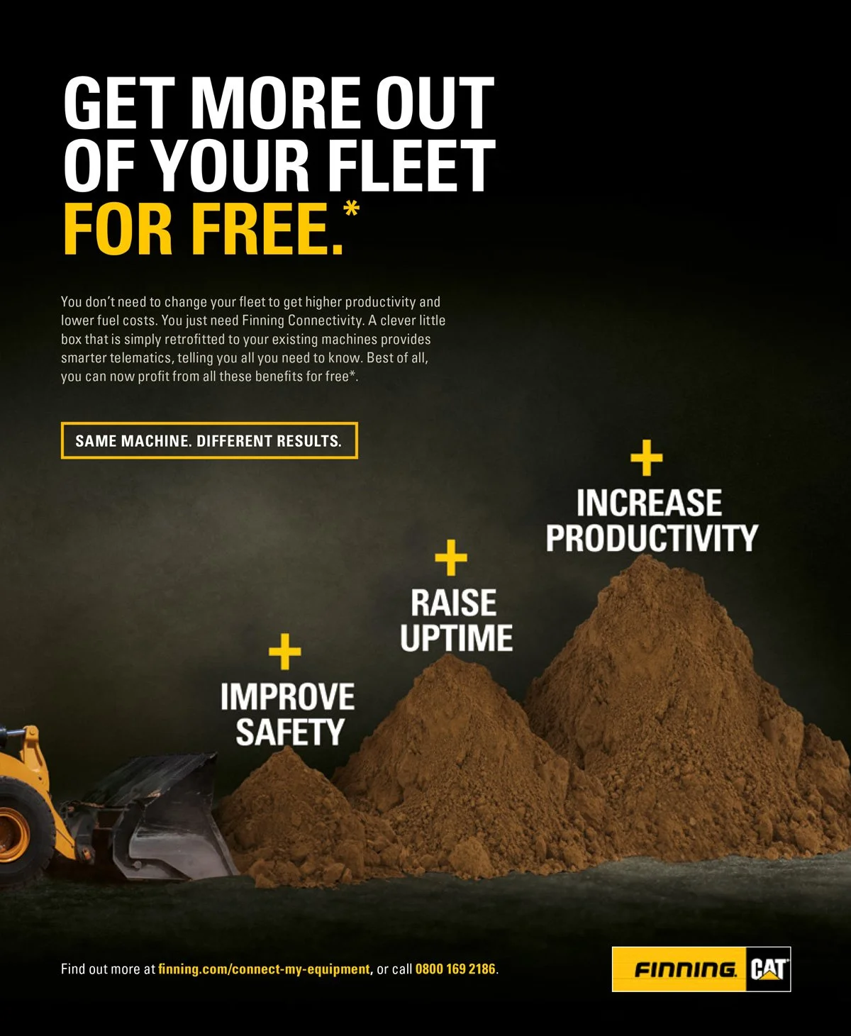 Caterpillar ad for equipment connectivity