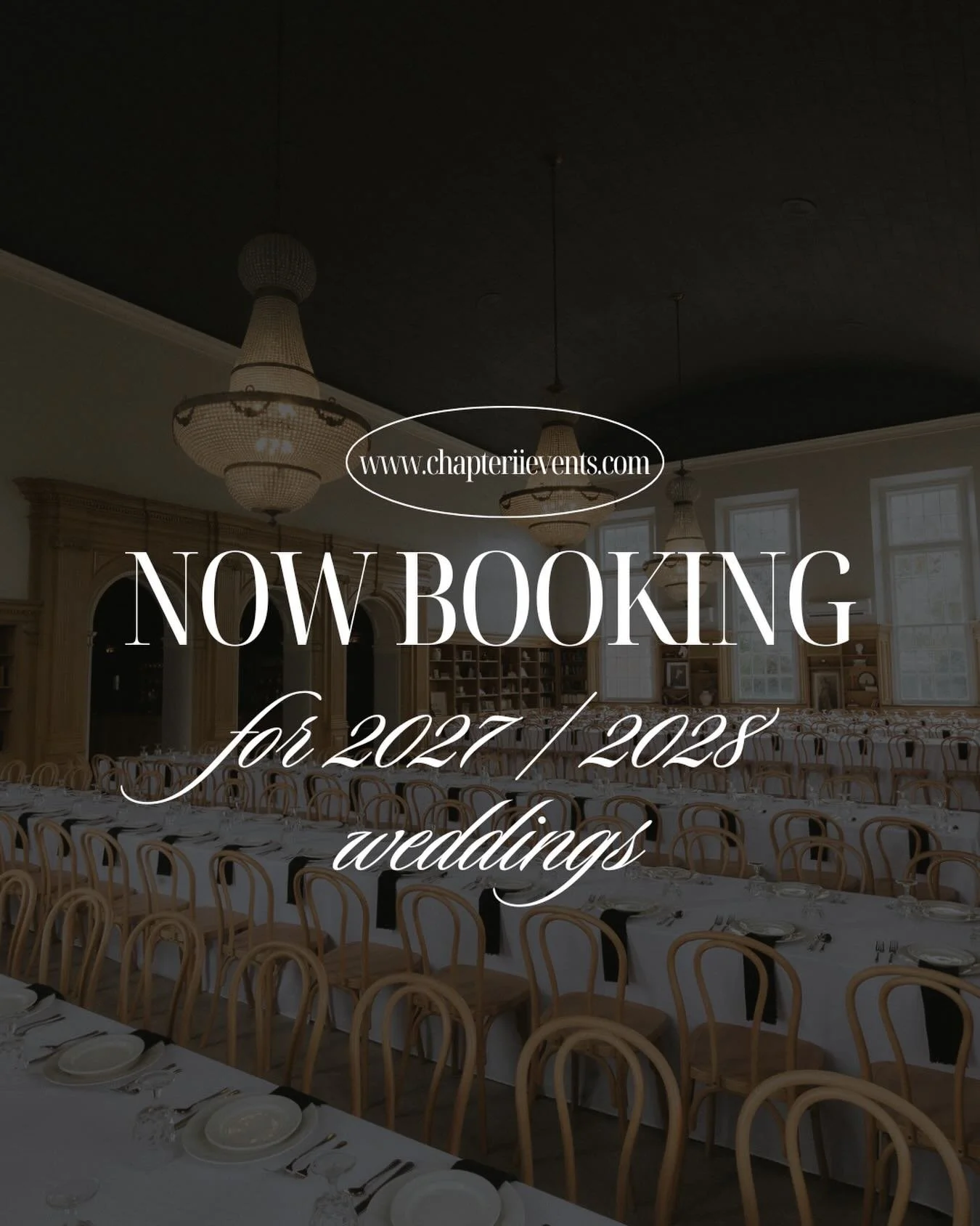 The 2027 calendar is already filling quickly at Chapter II. May 2027 is completely booked!

Schedule a tour or check available dates for 2027 &amp; 2028 today!

We still have select 2026 dates available.

DM us or visit www.chapteriievents.com