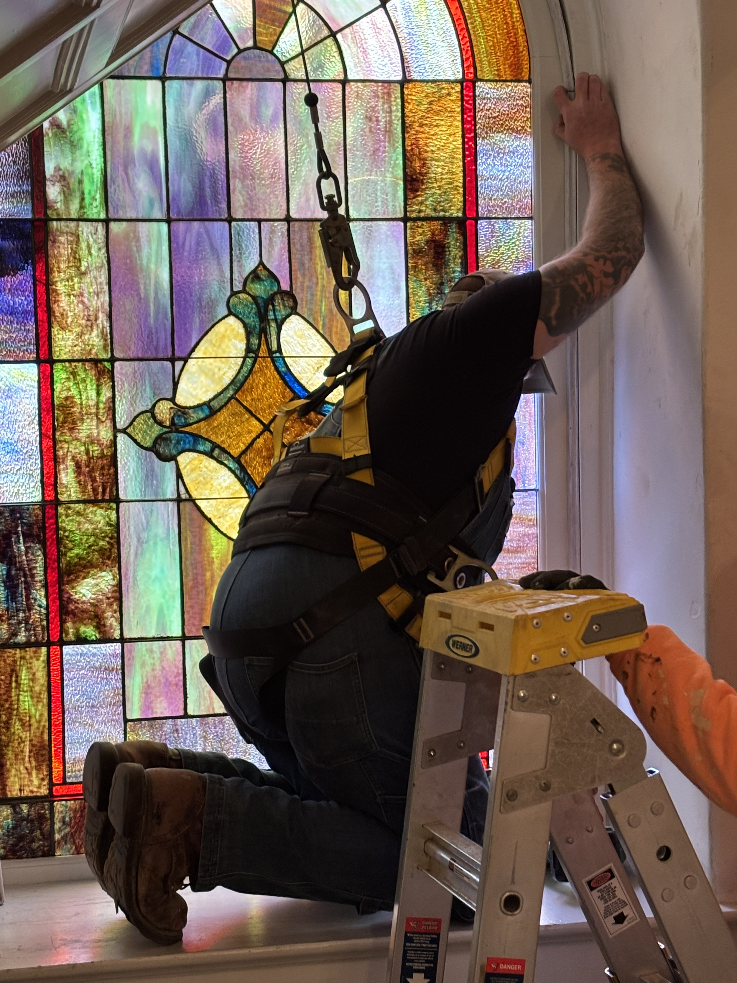 Second Restored Stained Glass Window Installed with Support from Grant Funding