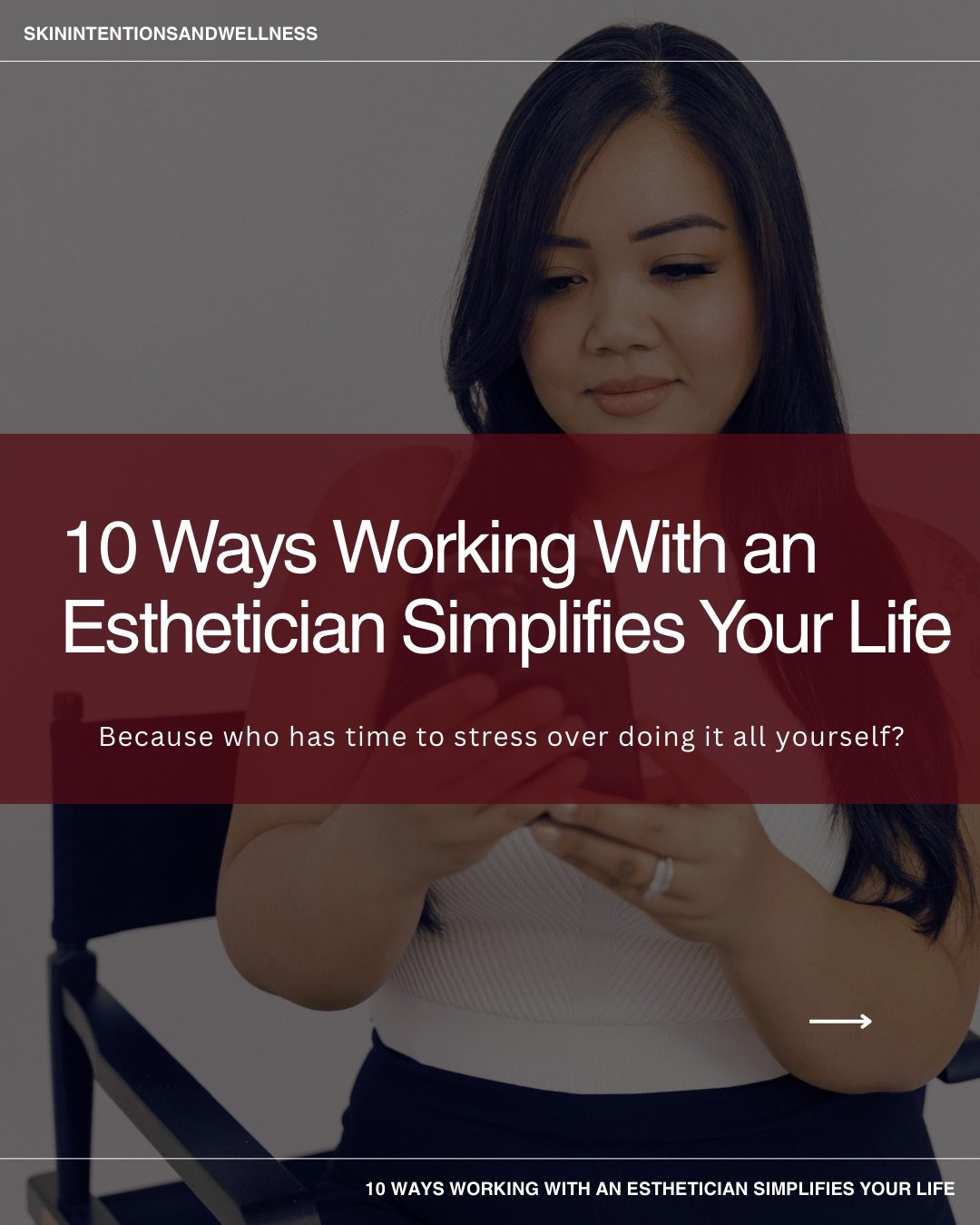 stress no more, struggling with your skin quietly takes more mental space than you realize.

the constant research.
the trial and error.
the constant doubt and wondering.

working with an esthetician simplifies your life in many ways

you&rsquo;re no