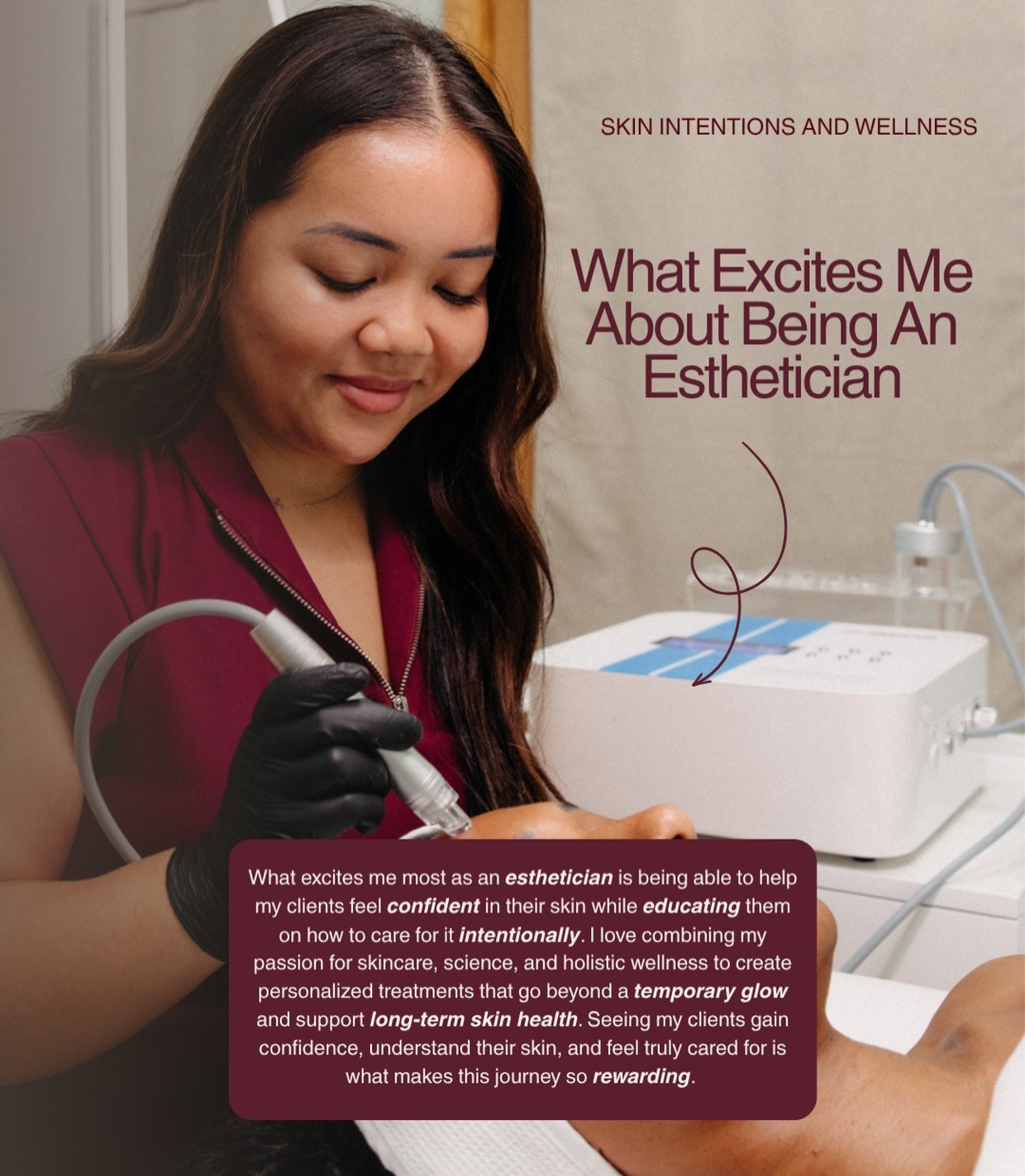 Nothing brings me more joy than welcoming clients who know little about skincare and watching them leave feeling educated, empowered, and more confident in their own skin.

Because to me, skincare is more than just a treatment. It&rsquo;s about build