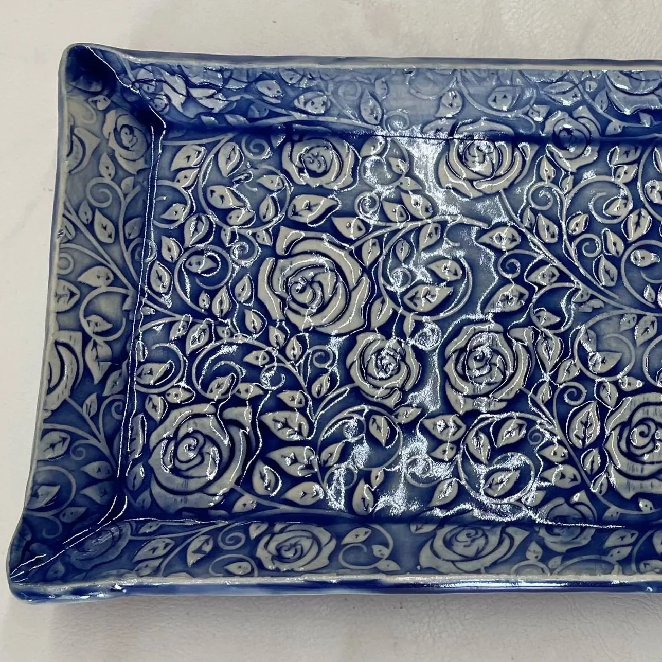 Cobalt Rose Med Tray 
