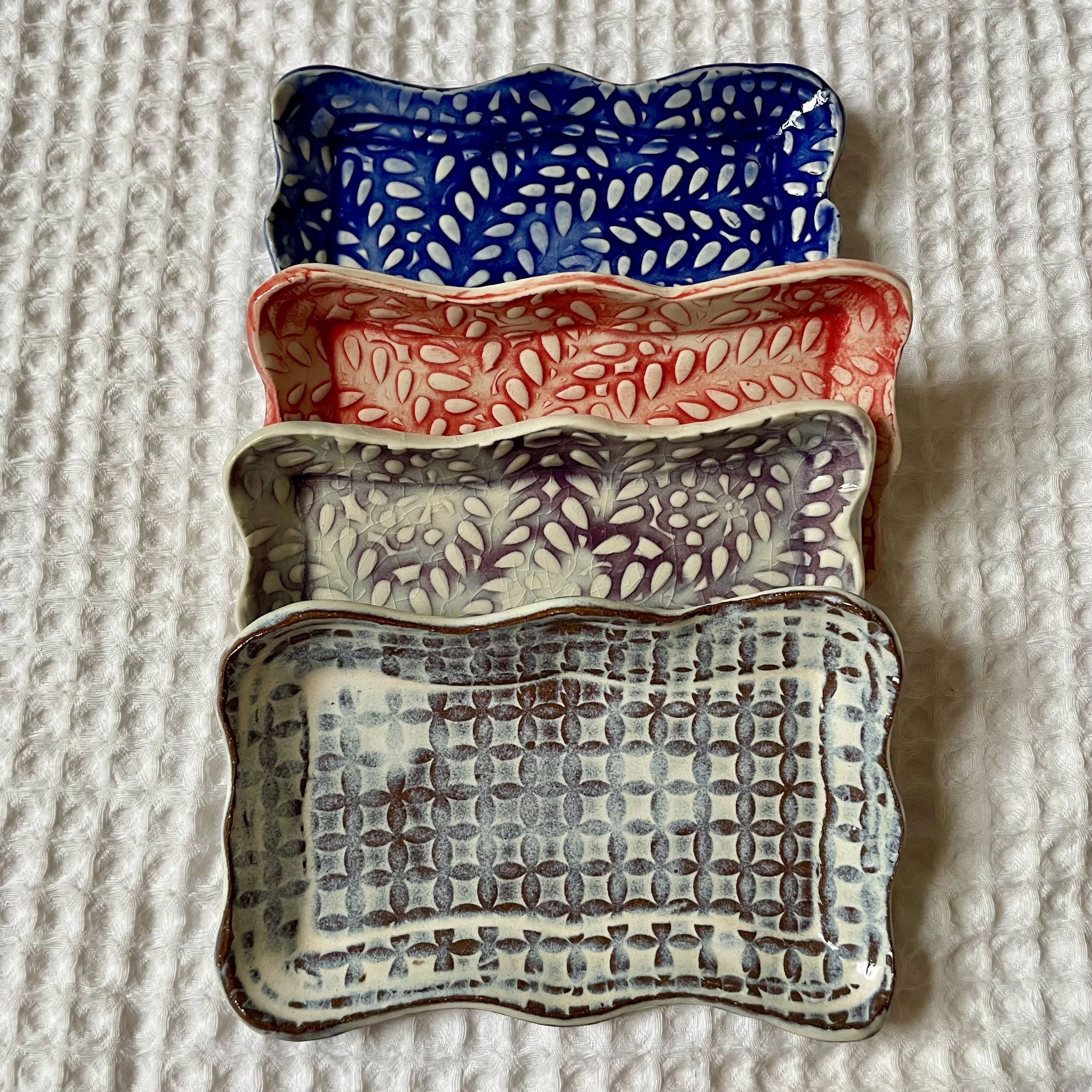 Textured Minis - Cobalt, Red, Mulberry, Cream