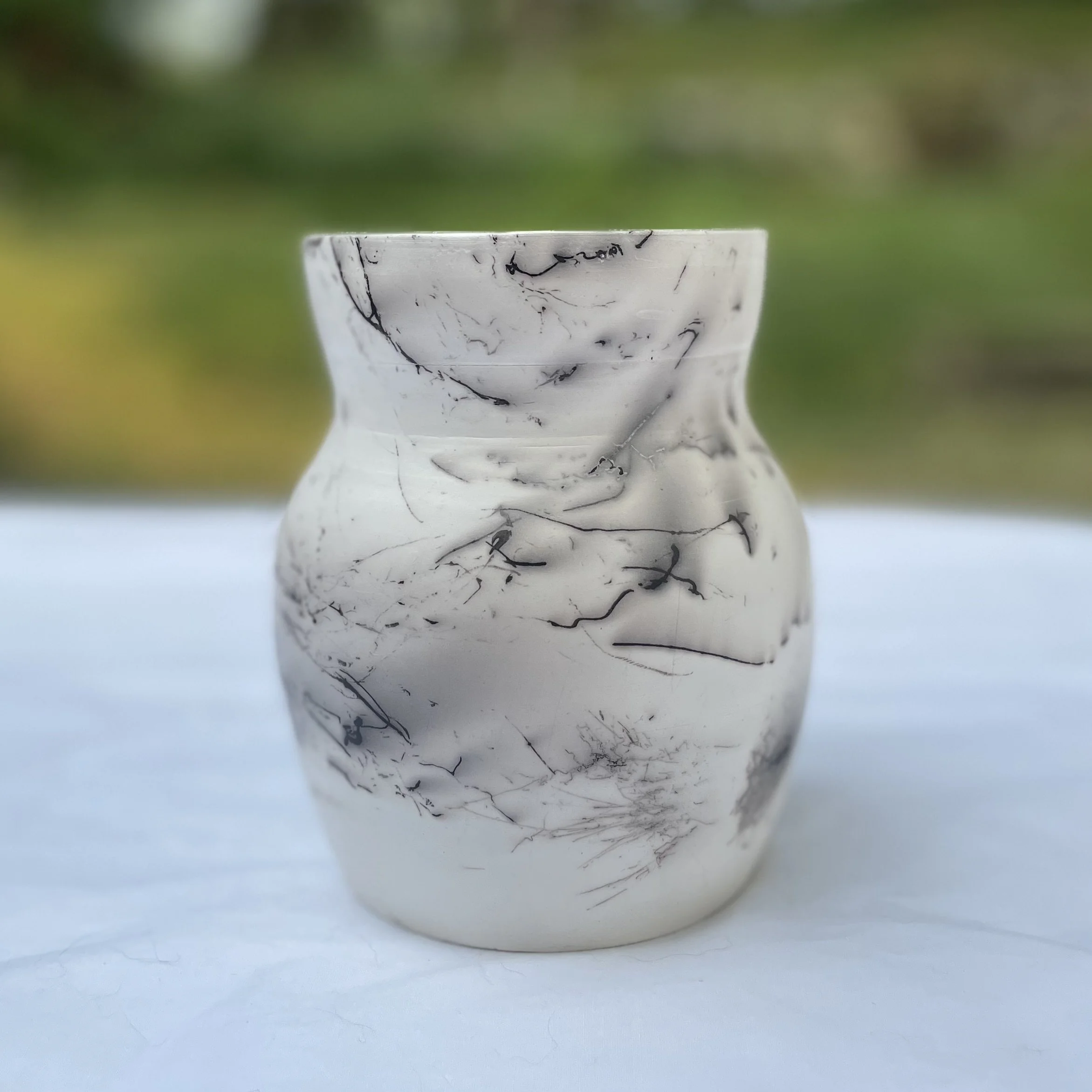 Horse Hair & Seaweed Raw Raku Vase