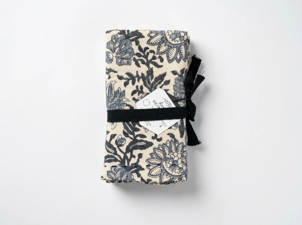 Blue Double Weave Napkins Briar Set/4