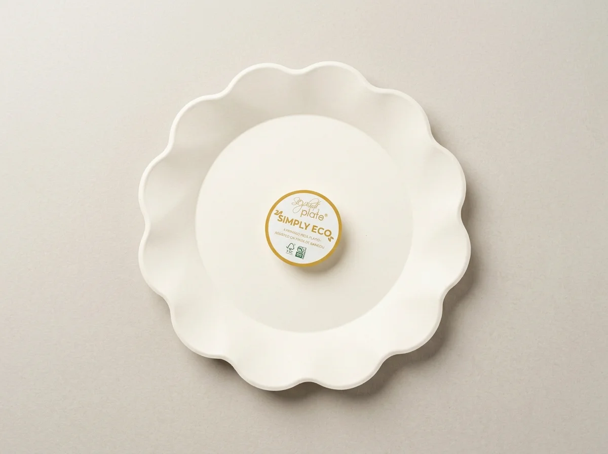 Curved white plates