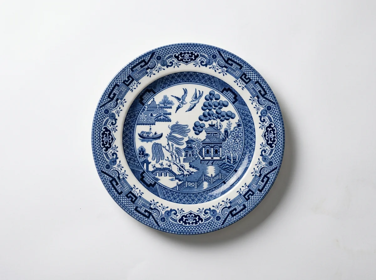 Grandmillennial Blue and White China Plate Cutting Board and Tray
