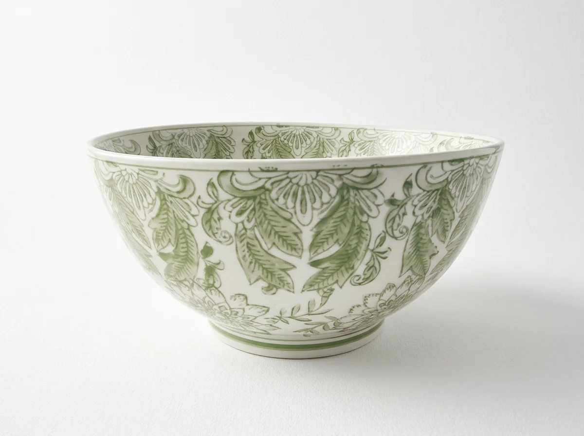 Green and white salad bowl