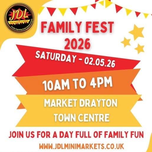 🎉 UPCOMING EVENTS! 🎉

We&rsquo;re excited to be out and about at two great events tomorrow!

📍 Market Drayton &ndash; JDL Family Fest
📅 Saturday 2nd May
⏰ 10am &ndash; 4pm

📍 Huyton Town Centre &ndash; Marvellous Markets
📅 Saturday 2nd May
⏰ 10